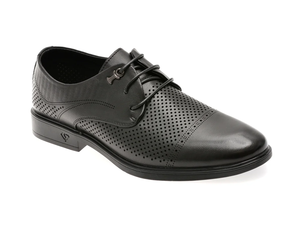 Pantofi Eleganti Bite The Bullet Negri, T8503, Din Piele Naturală