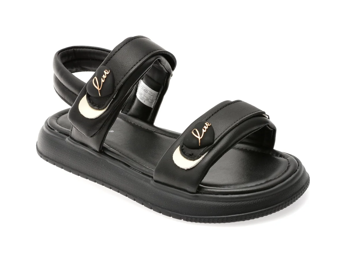 Sandale Selection Kids Negre, 12072, Din Piele Ecologică