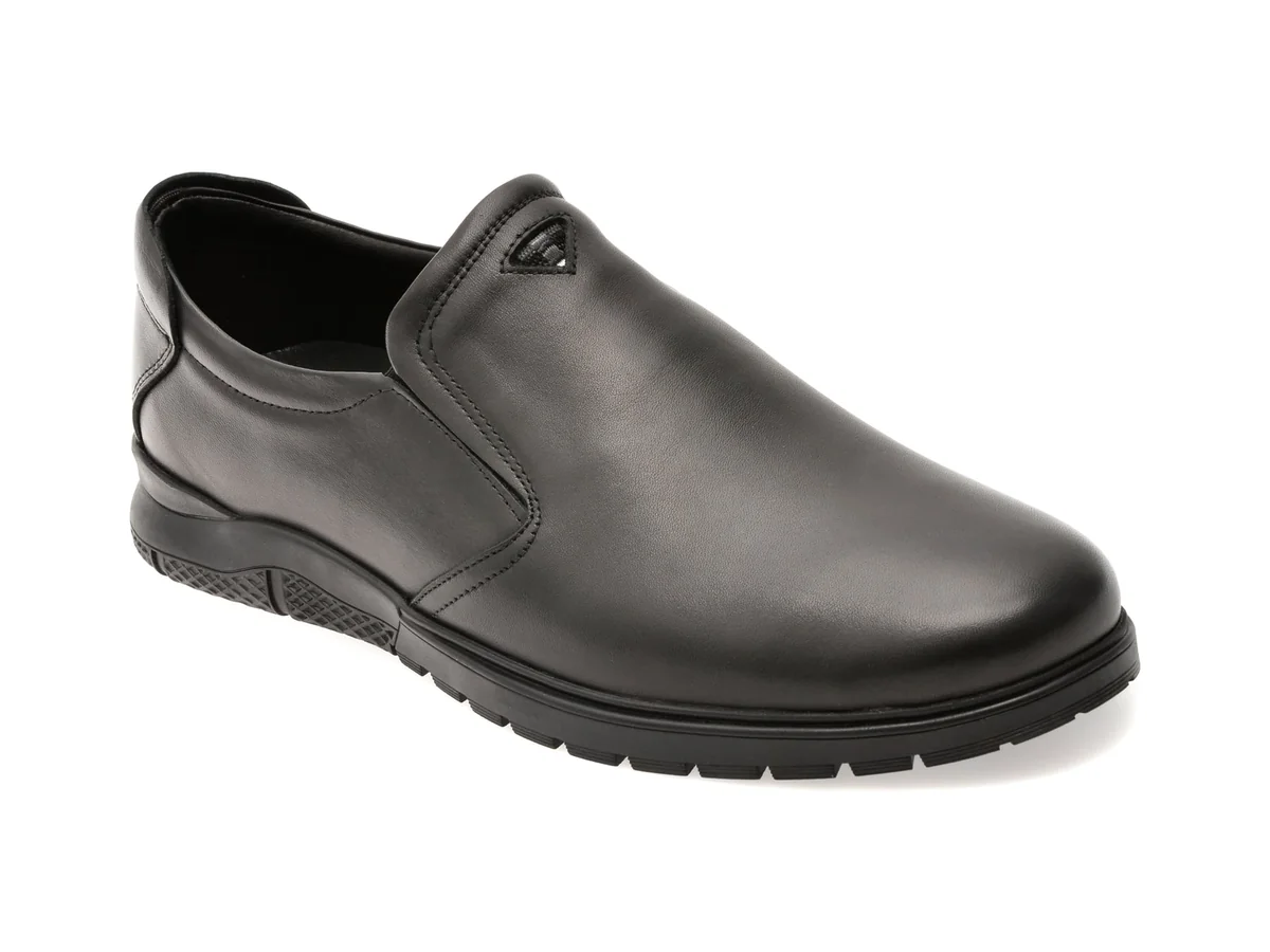 Pantofi Otter Negri, 556, Din Piele Naturala