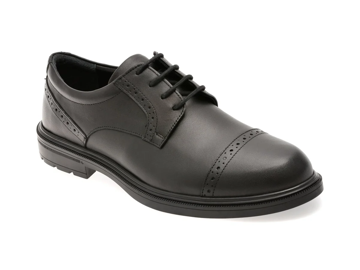 Pantofi Eleganti Otter Negri A63 Din Piele Naturala