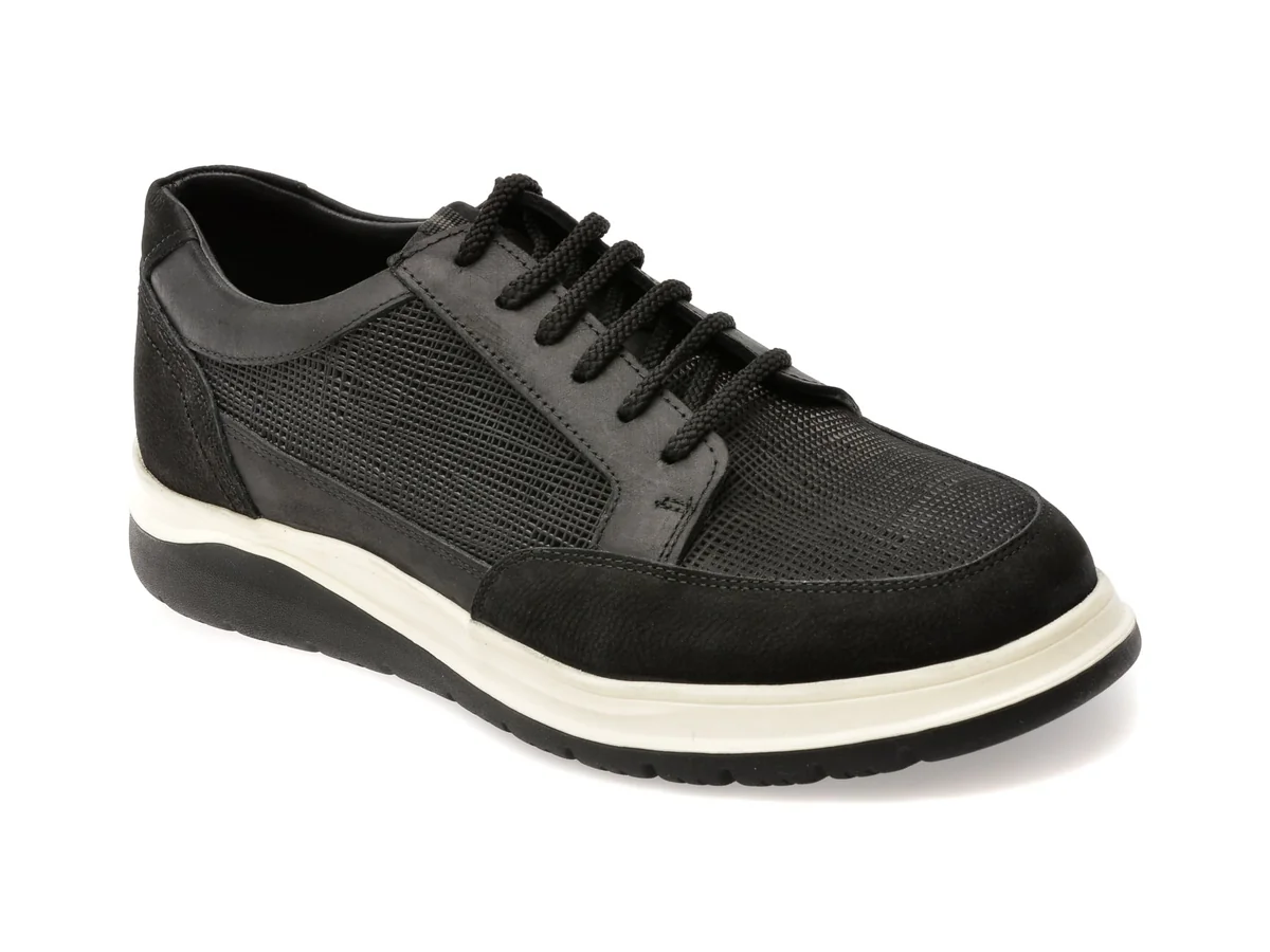 Pantofi Sport Otter Negri 2230 Din Piele Naturala