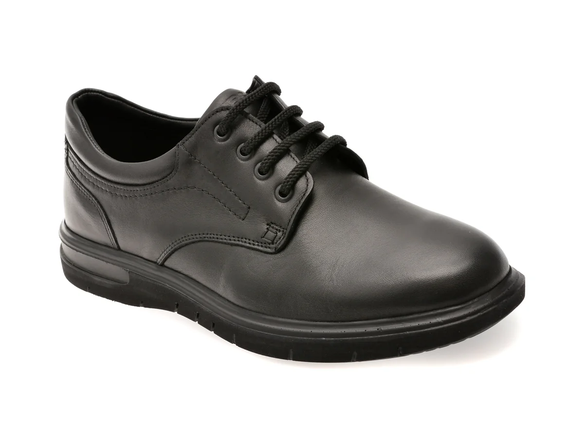 Pantofi Otter Negri, 2804, Din Piele Naturală