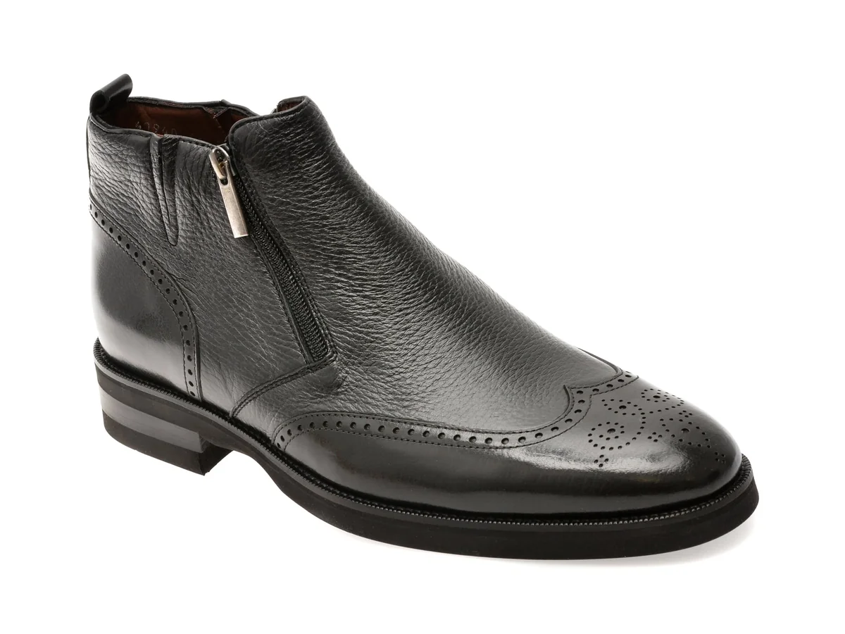Ghete Elegante Le Colonel Negre, 40940, Din Piele Naturala