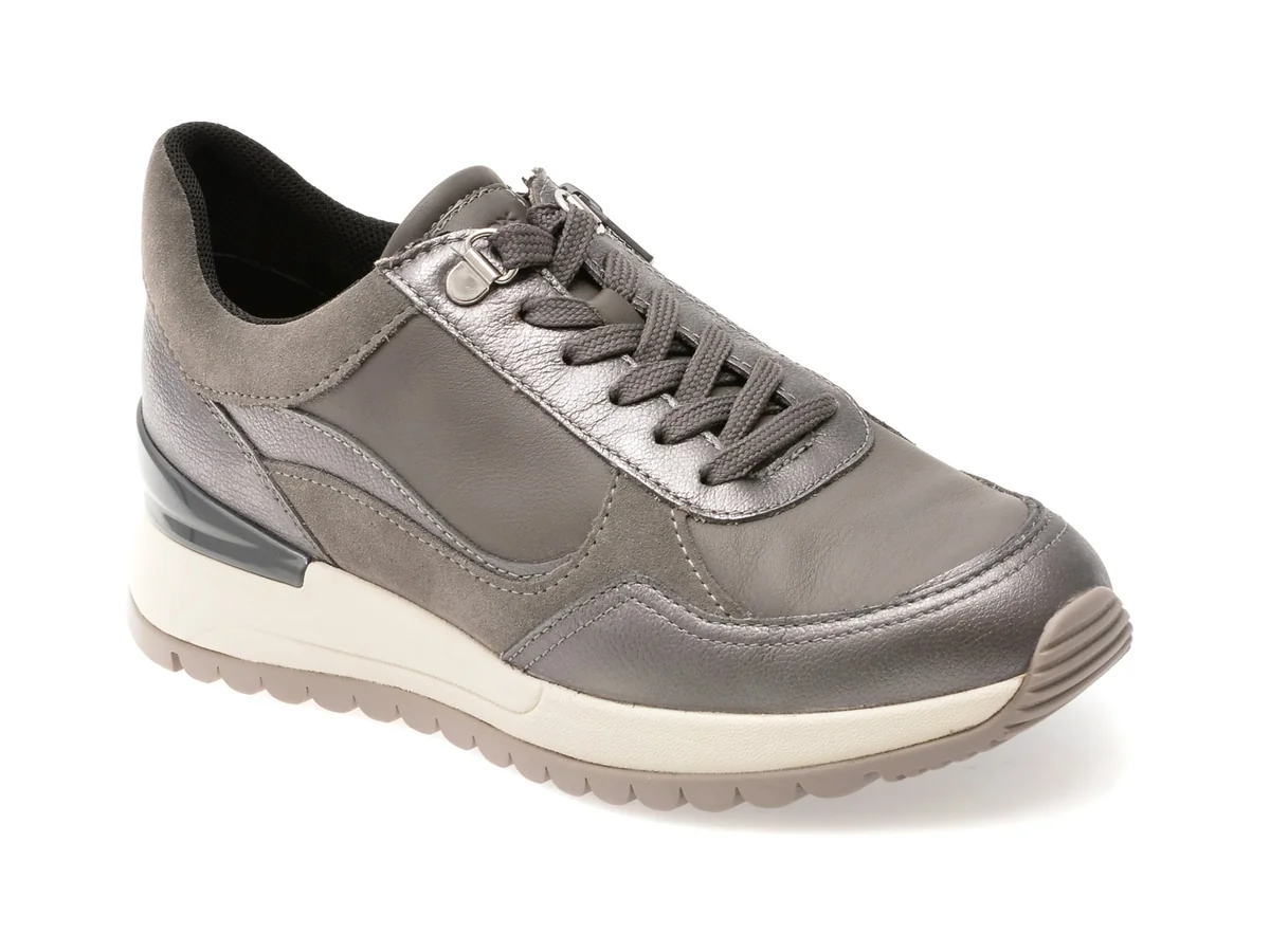Pantofi Sport Geox Gri, D5600A, Din Piele Naturală