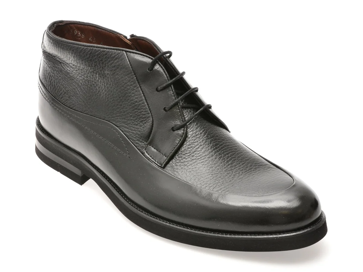 Ghete Elegante Le Colonel Negre, 63938, Din Piele Naturala