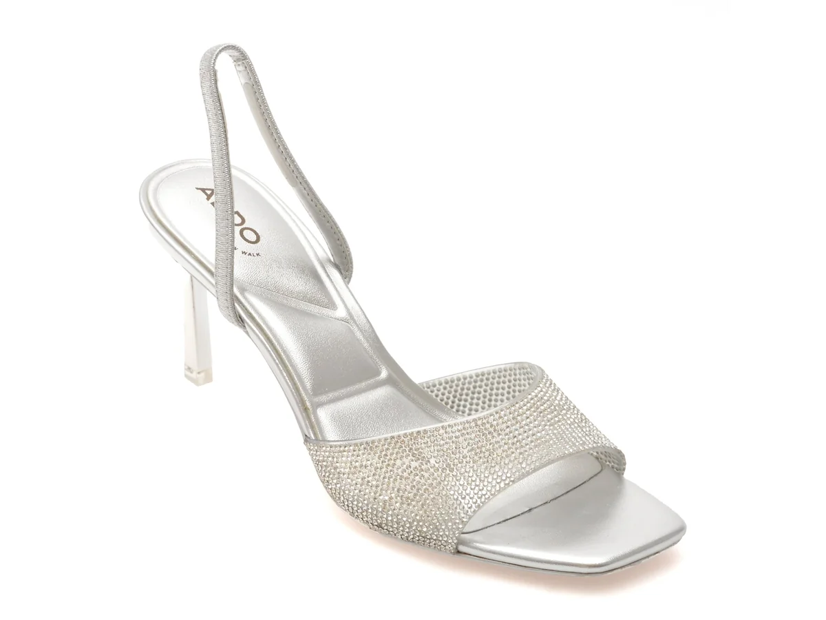 Sandale Elegante Aldo Argintii, Andyana 040, Din PVC