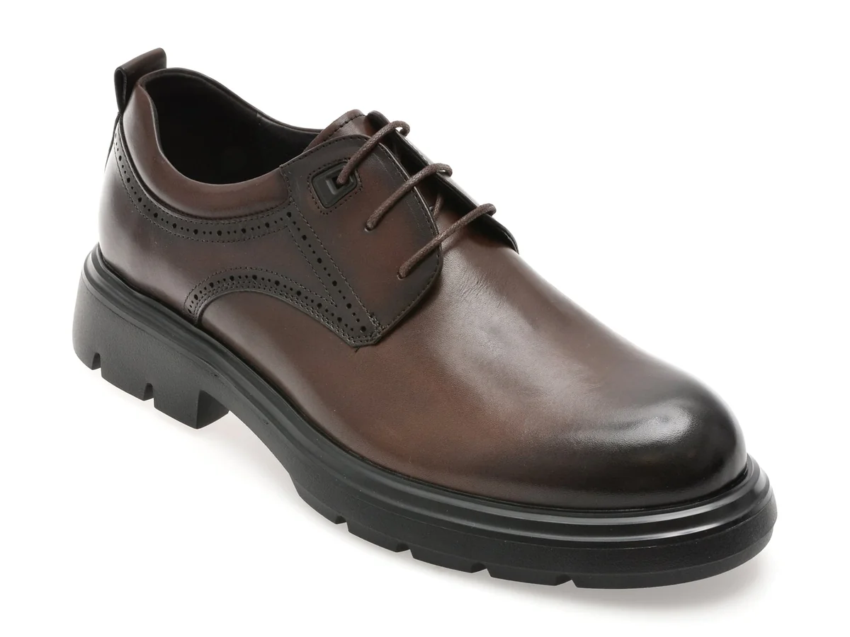 Pantofi Epica Maro, 52030, Din Piele Naturală