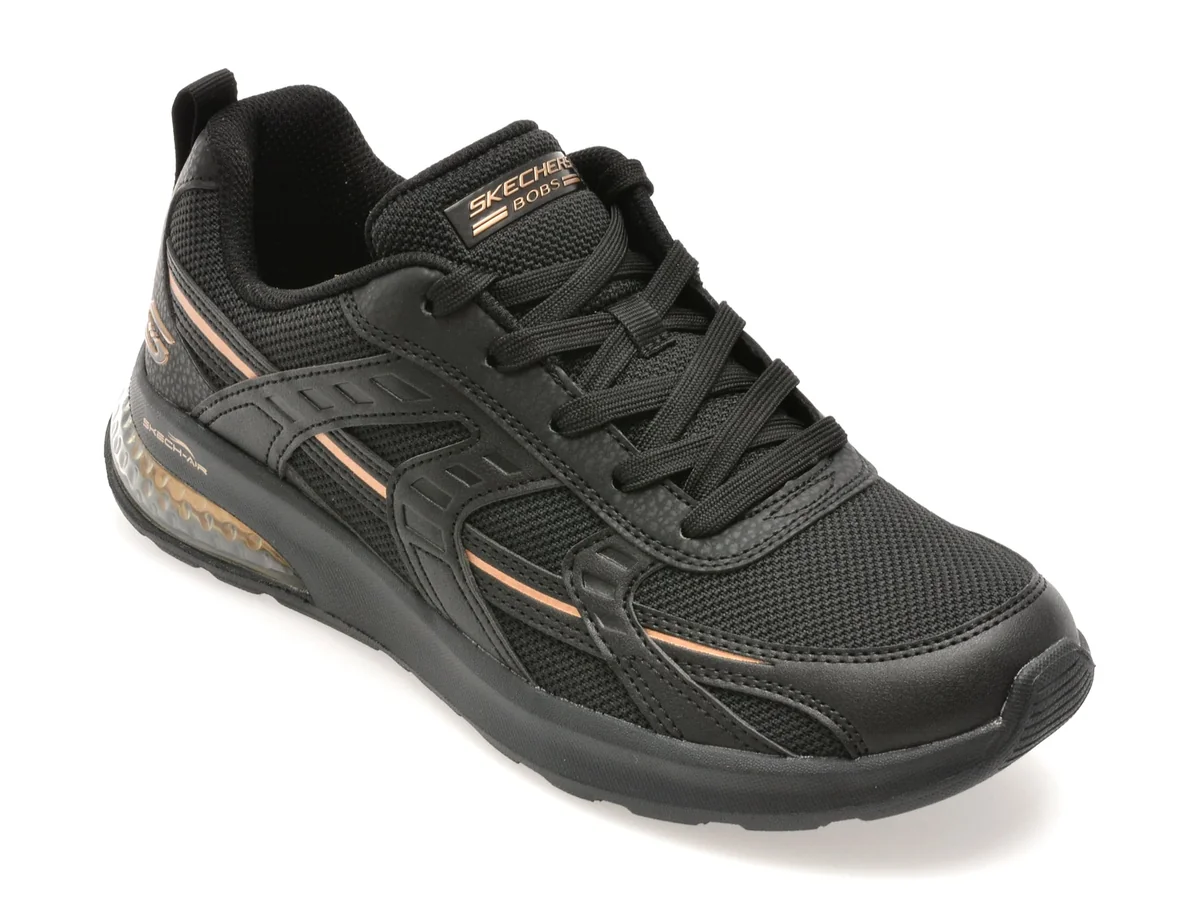 Pantofi Sport Skechers Negri, Bobs Vision Air, Din Material Textil