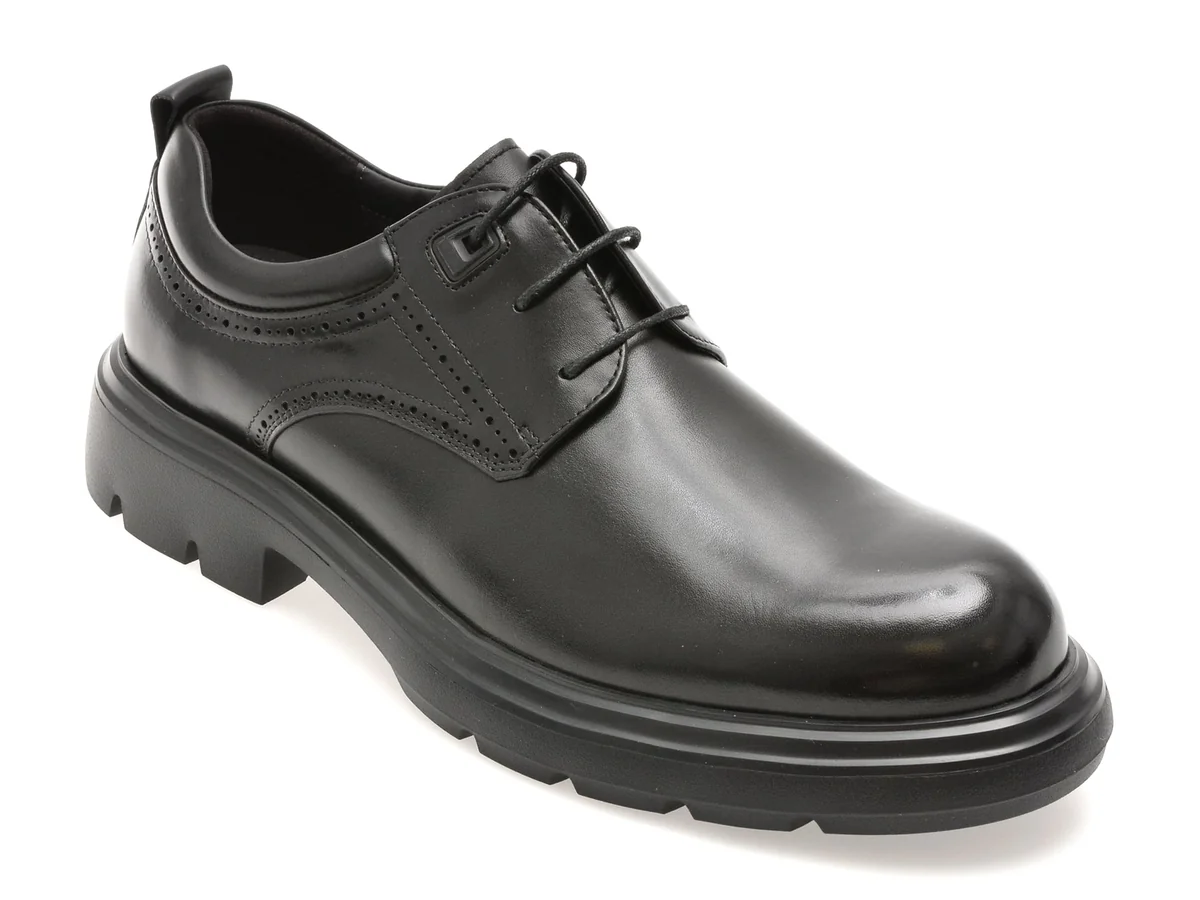 Pantofi Epica Negri, 52030, Din Piele Naturala