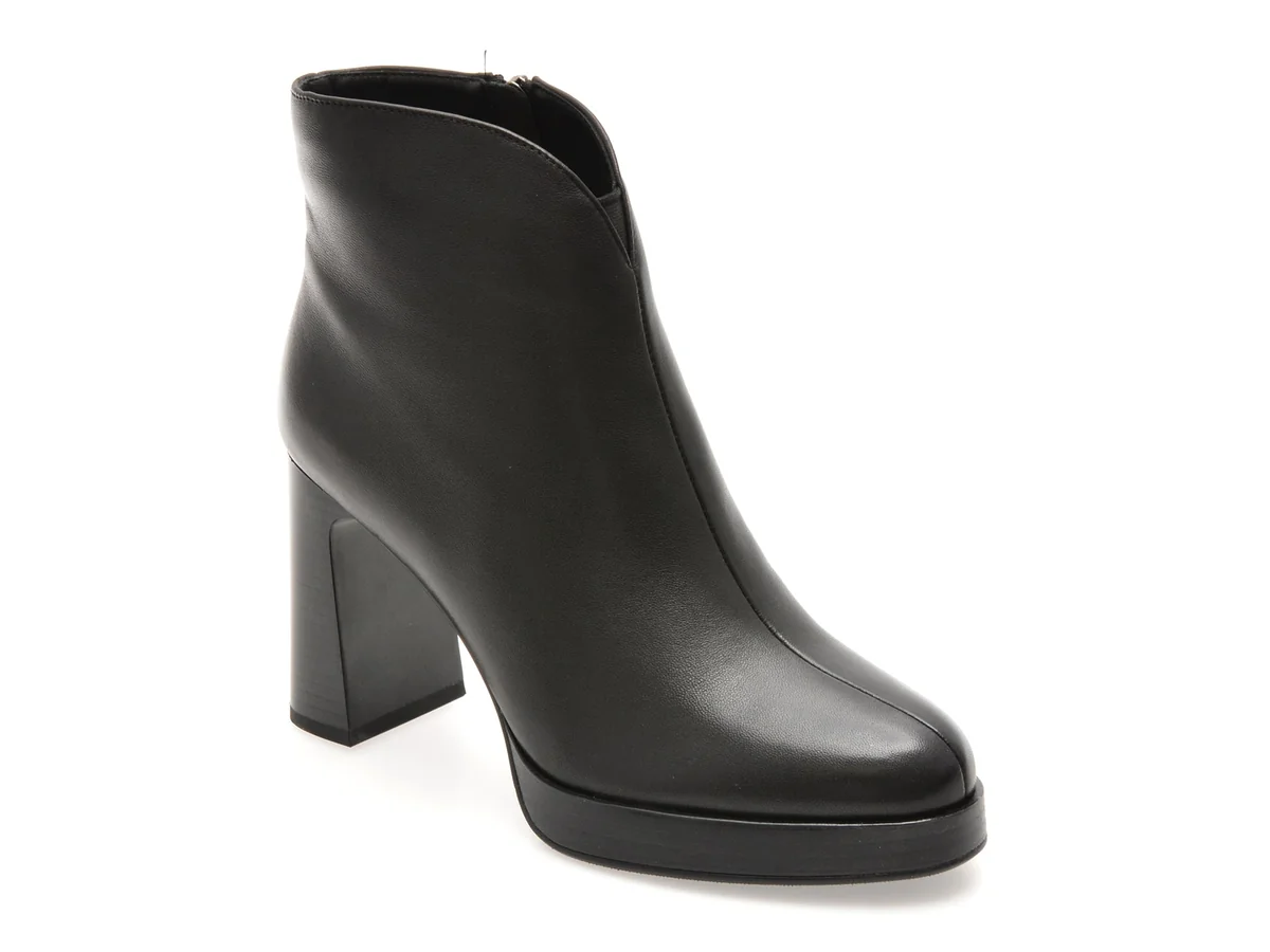 Botine Epica Negre, 2392, Din Piele Naturala