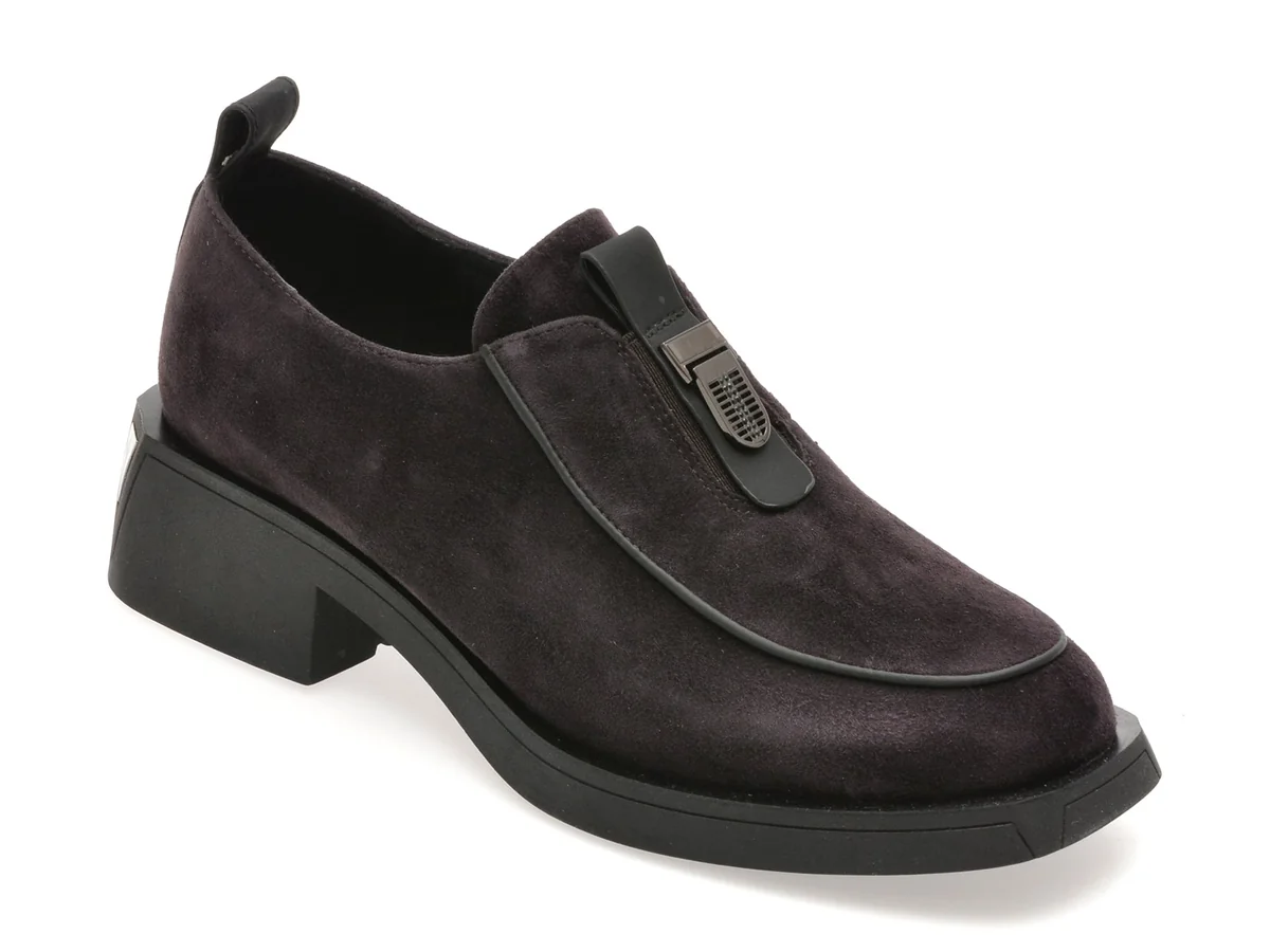 Pantofi Epica Mov, Ld1139, Din Piele Întoarsă