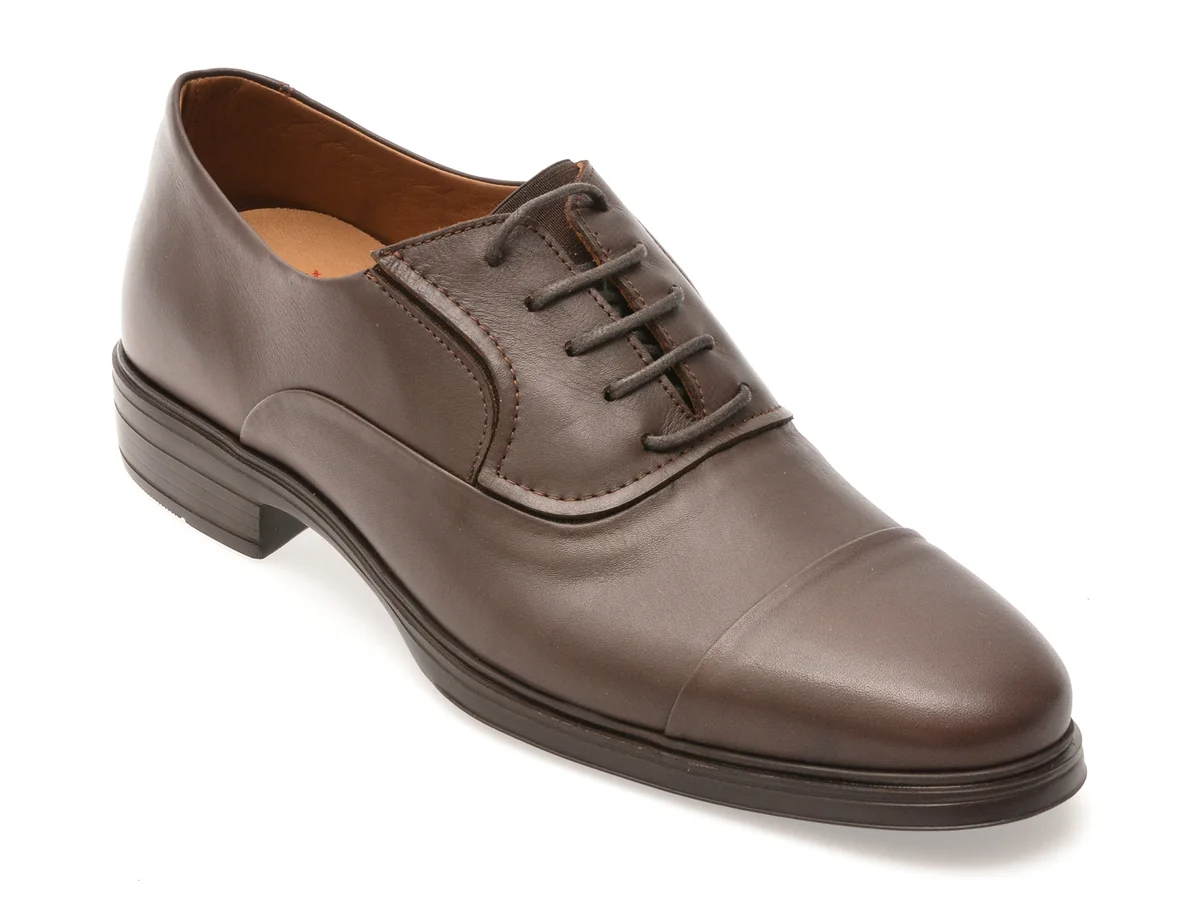 Pantofi Eleganți Otter Maro, E301, Din Piele Naturală