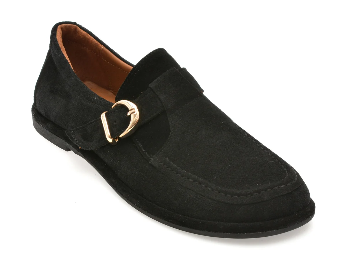 Pantofi Epica Negri, 2184038, Din Piele Întoarsă