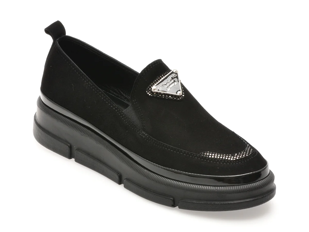 Pantofi Image Negri, 387392, Din Piele Întoarsă