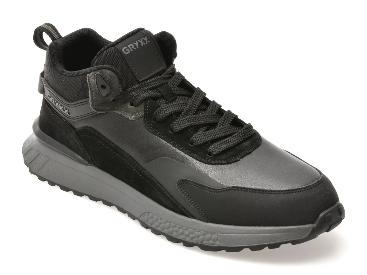 Ghete Gryxx Negre ZMSN33 Din Piele Naturala