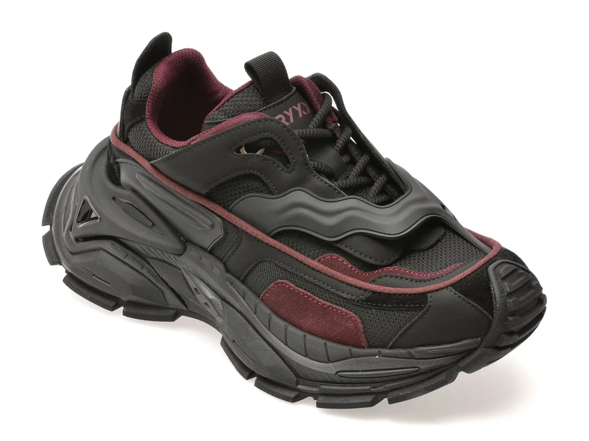 Pantofi Sport Gryxx Negri 3832 Din Material Textil Și Piele Naturală