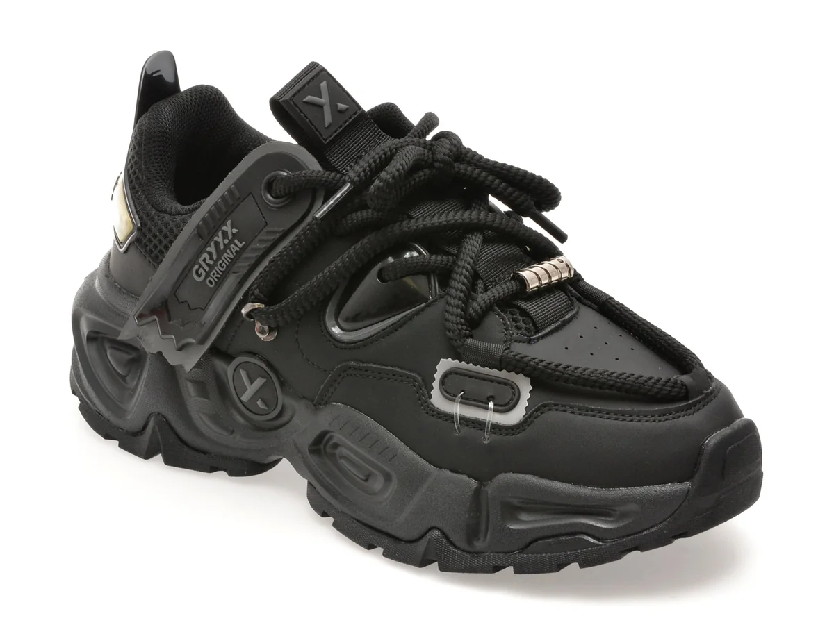 Pantofi Sport Gryxx Negri, 25050, Din Material Textil
