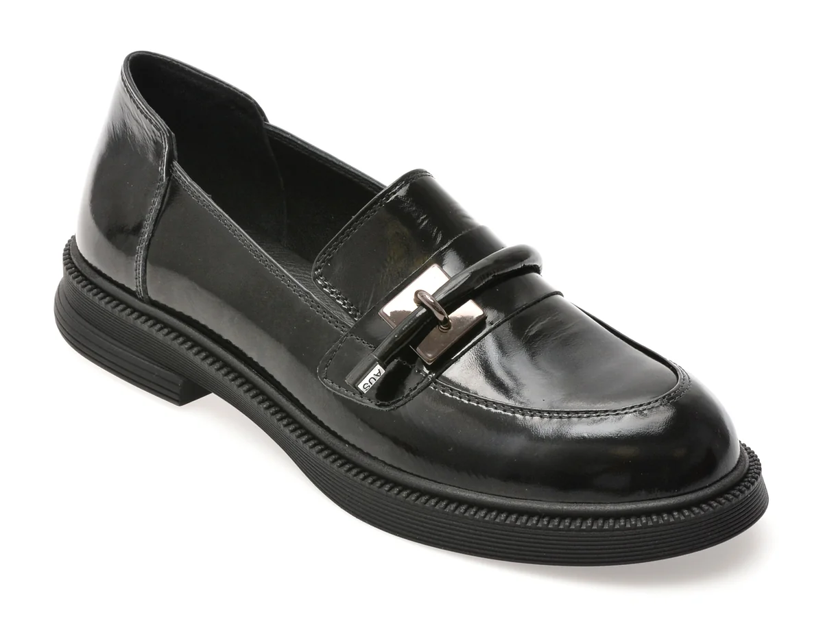Mocasini Epica Negri, 3811400, Din Piele Naturala Lăcuită