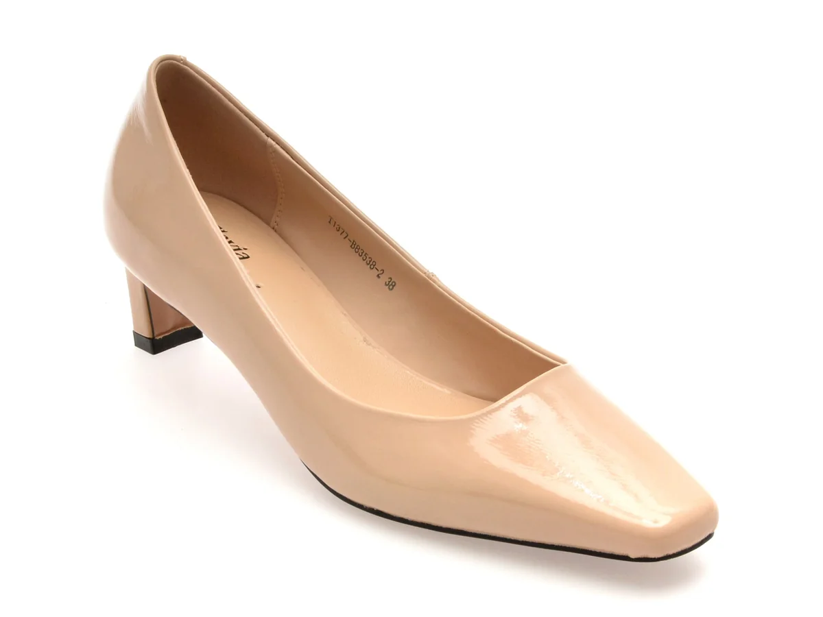 Pantofi Eleganti Flavia Passini Bej, 83538, Din Piele Naturala Lăcuită