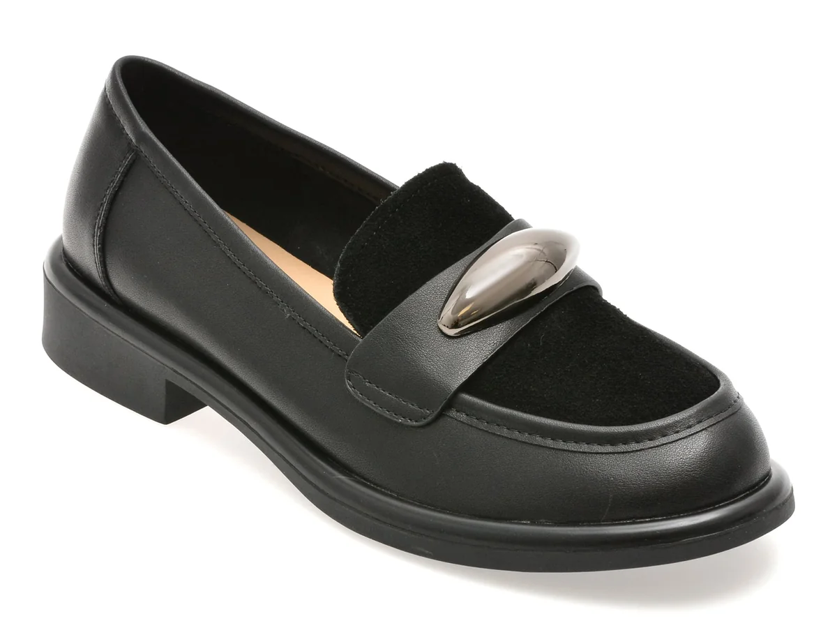 Mocasini Flavia Passini Negri 56120, Din Piele Naturala