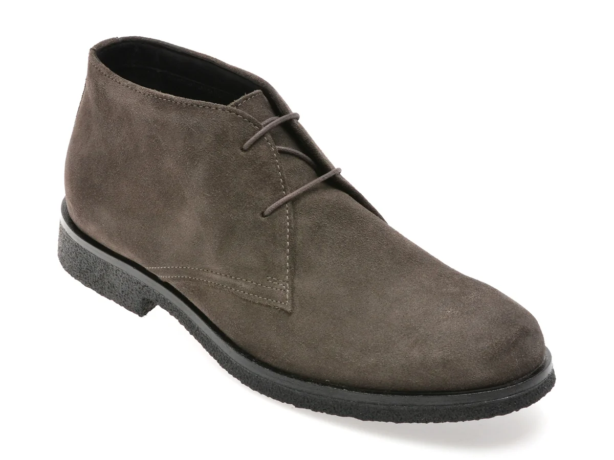 Ghete Geox Gri, U0458A, Din Piele Intoarsa