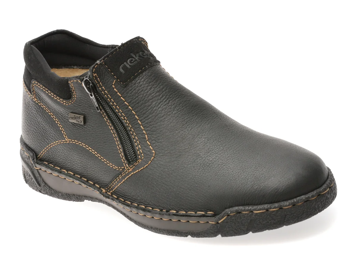 Ghete Rieker Negre B0392 Din Piele Naturala