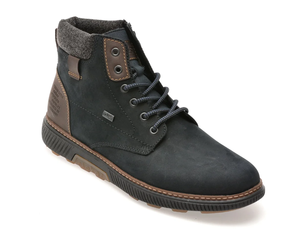 Ghete Rieker Bleumarin, B3343, Din Piele Naturala