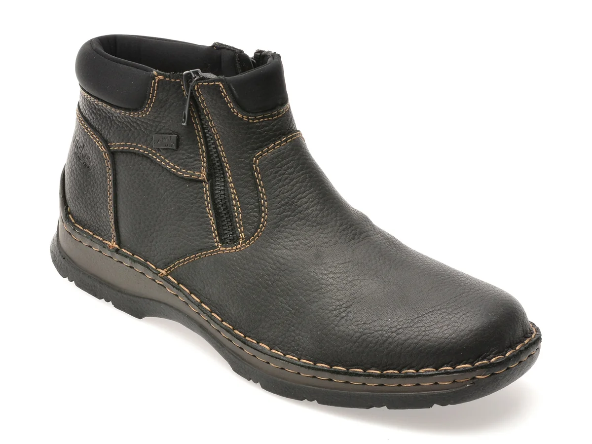Ghete Rieker Negre 5362 Din Piele Naturală