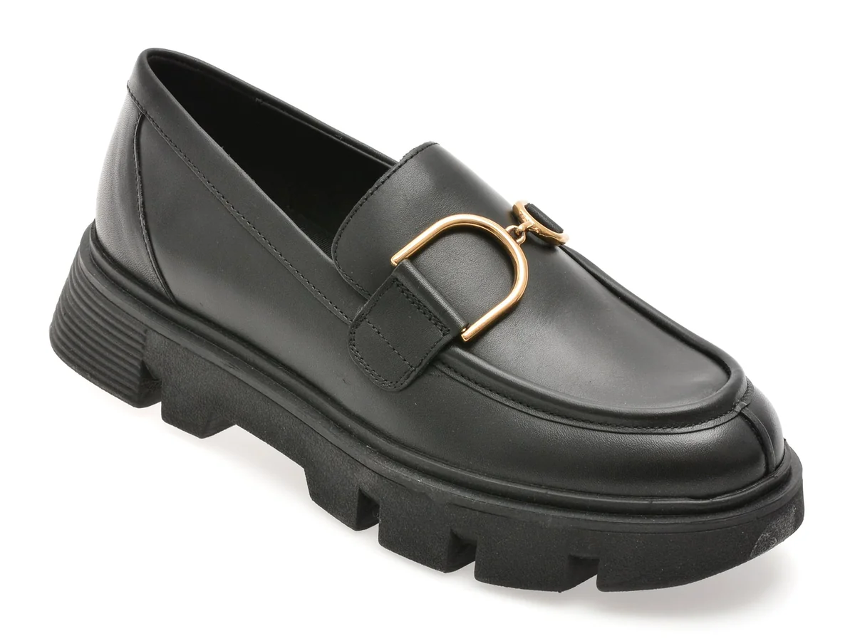 Mocasini Geox Negri D46UAH Din Piele Naturala