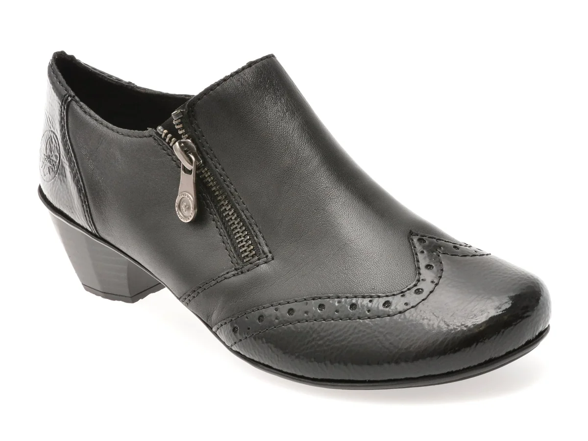 Pantofi Rieker Negri, 41757, Din Piele Naturală