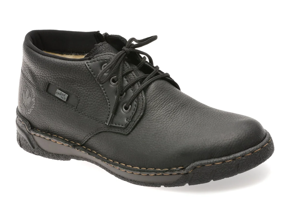 Ghete Rieker Negre, B0333, Din Piele Naturala
