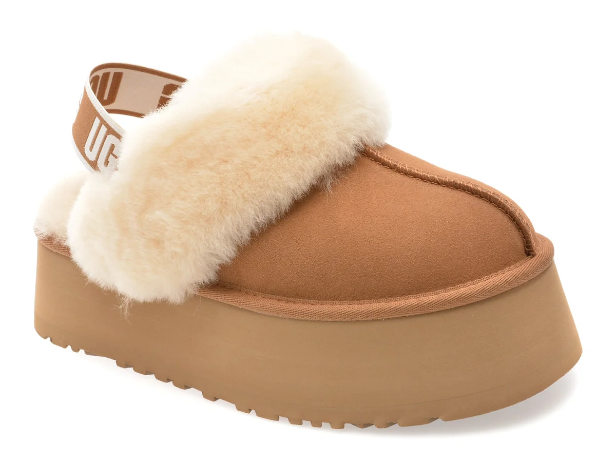 Papuci UGG Maro, Funkettes, Din Piele Întoarsă