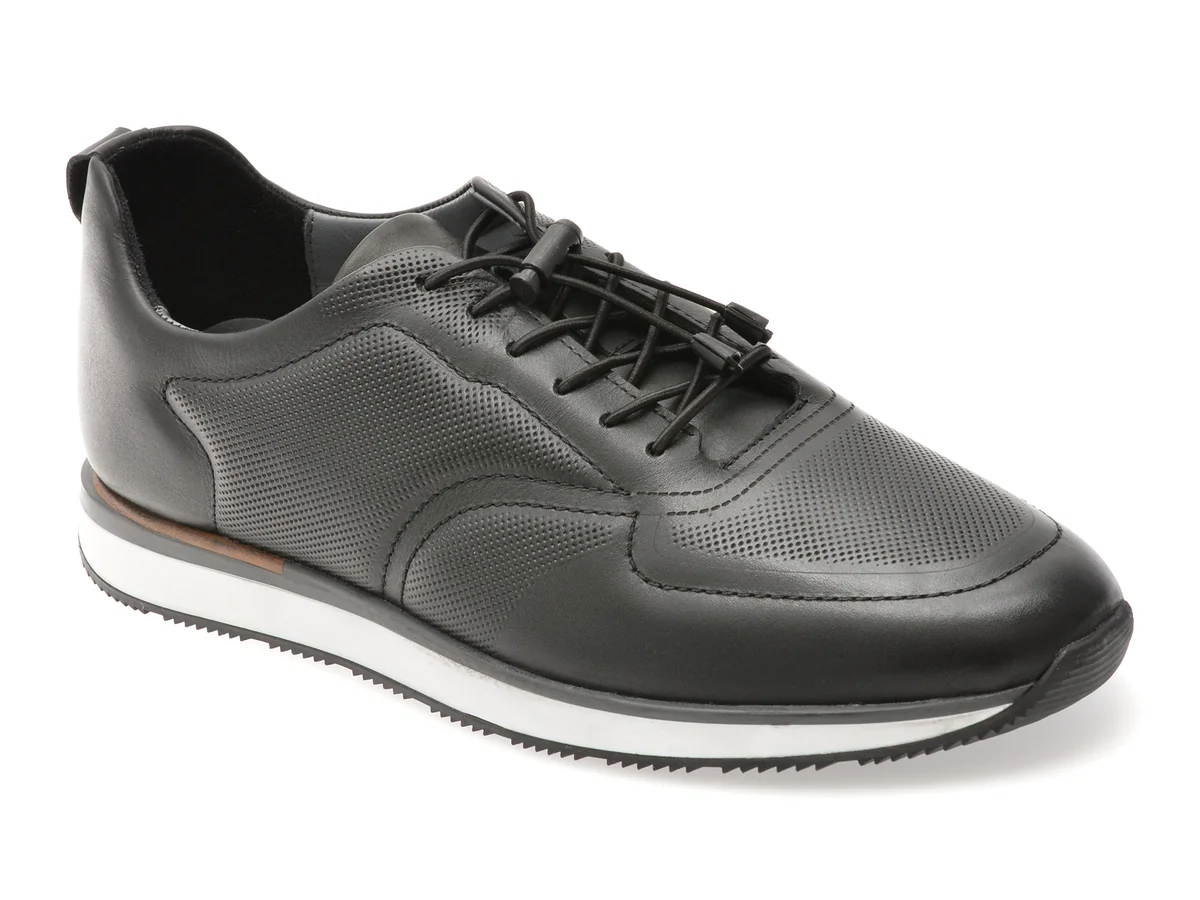Pantofi Sport Bite The Bullet Negri, OY5110, Din Piele Naturala
