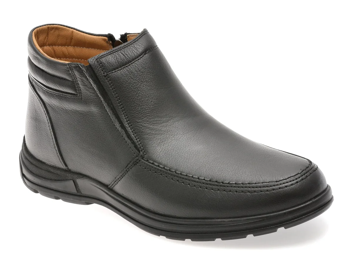 Ghete Bite The Bullet Negre, Sh2403, Din Piele Naturala