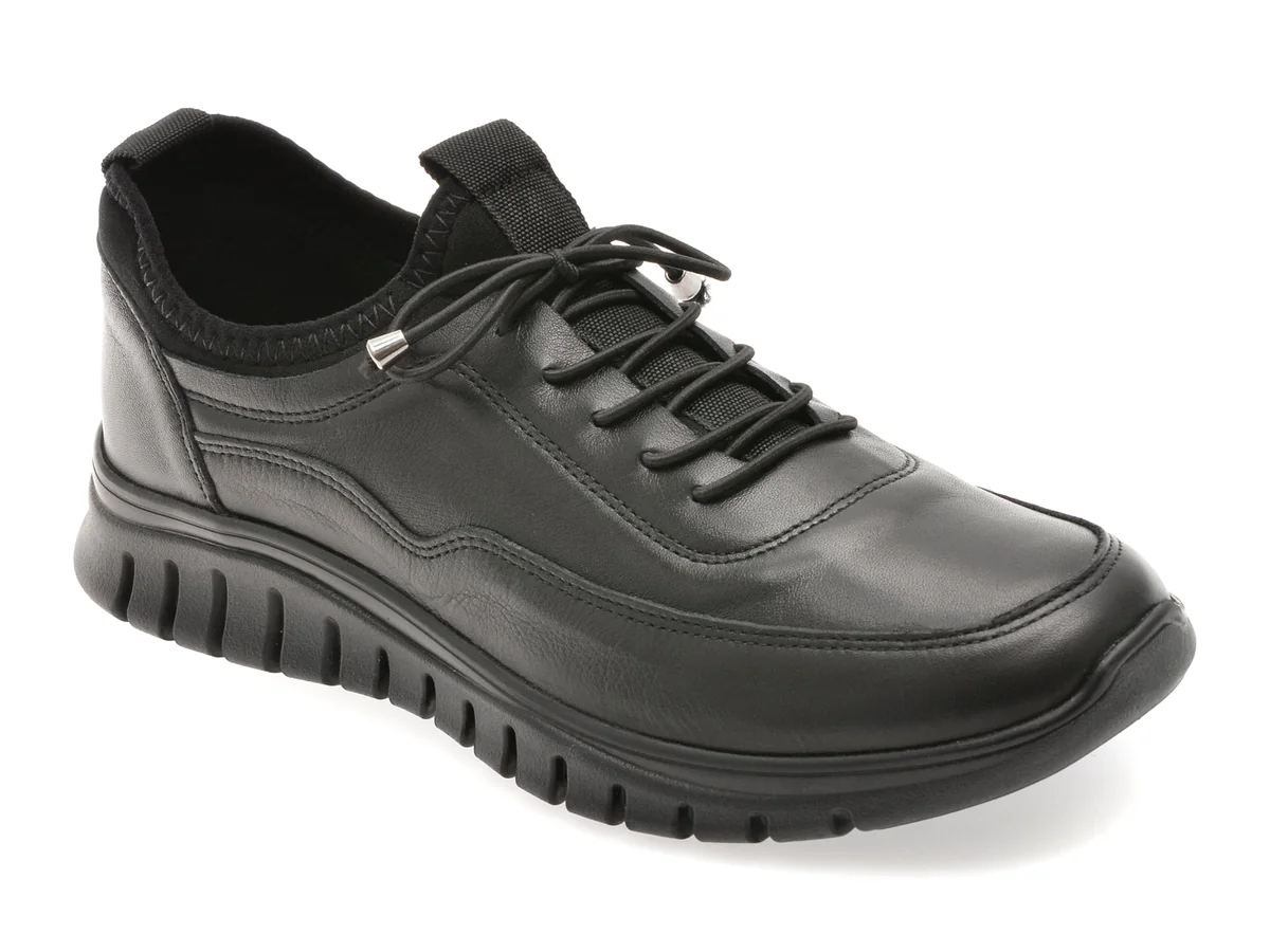 Pantofi Flavia Passini Negri, EV2843, Din Piele Naturala