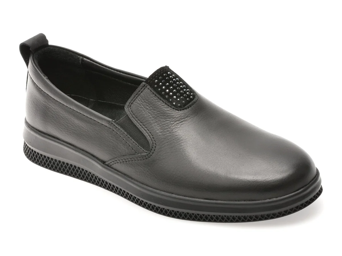 Pantofi Flavia Passini Negri, EV2804, Din Piele Naturala
