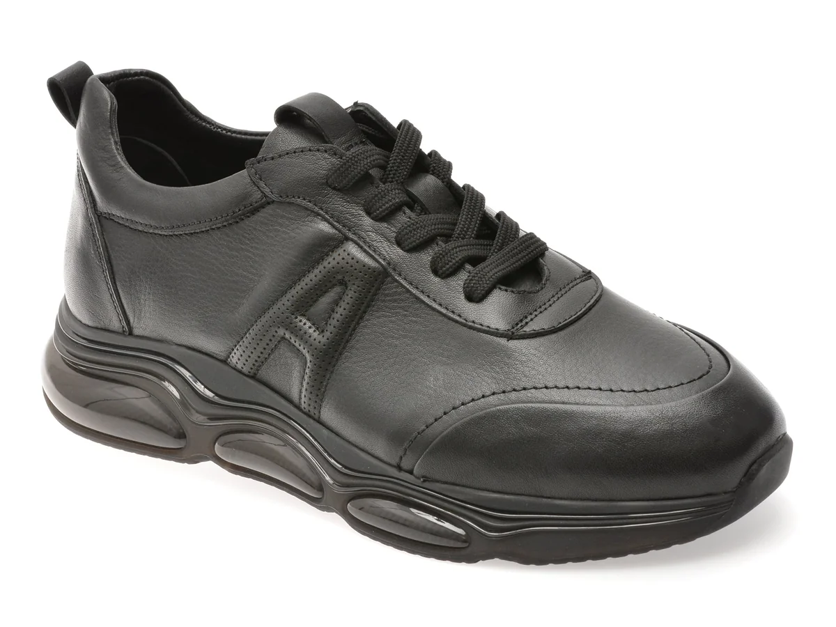 Pantofi Sport Gryxx Negri, S2050, Din Piele Naturala