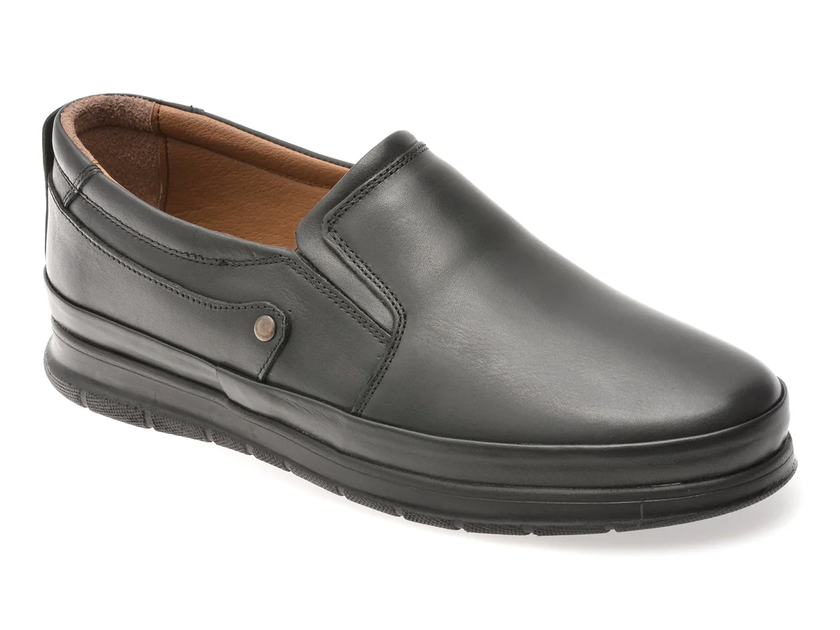 Pantofi Bite The Bullet Negri, Rz006, Din Piele Naturala