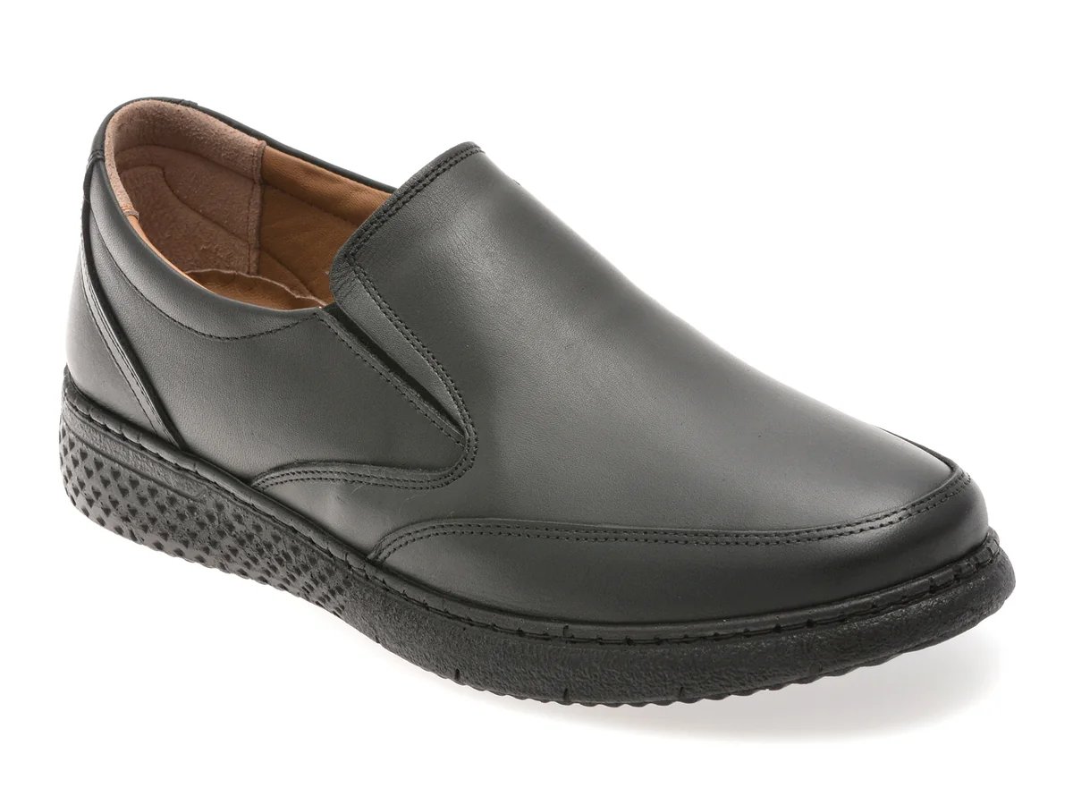 Pantofi Bite The Bullet Negri, RZ003, Din Piele Naturală