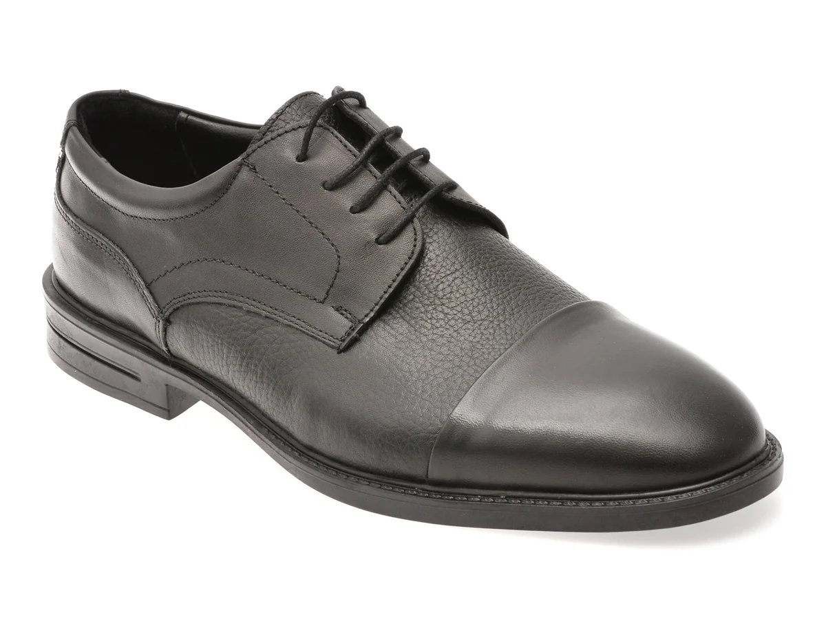Pantofi Eleganti Bite The Bullet Negri, FH2200, Din Piele Naturala