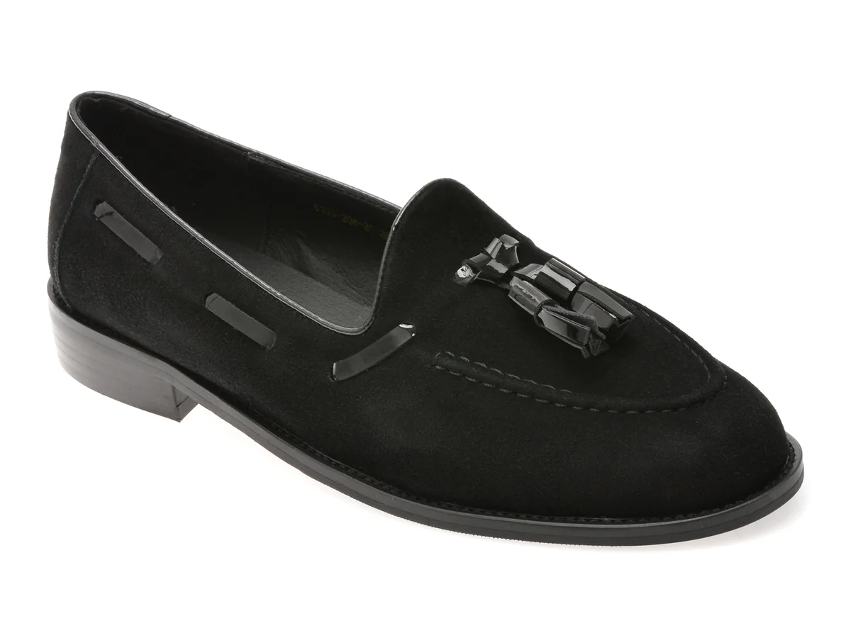 Mocasini Epica Negri, 5306, Din Piele Întoarsă
