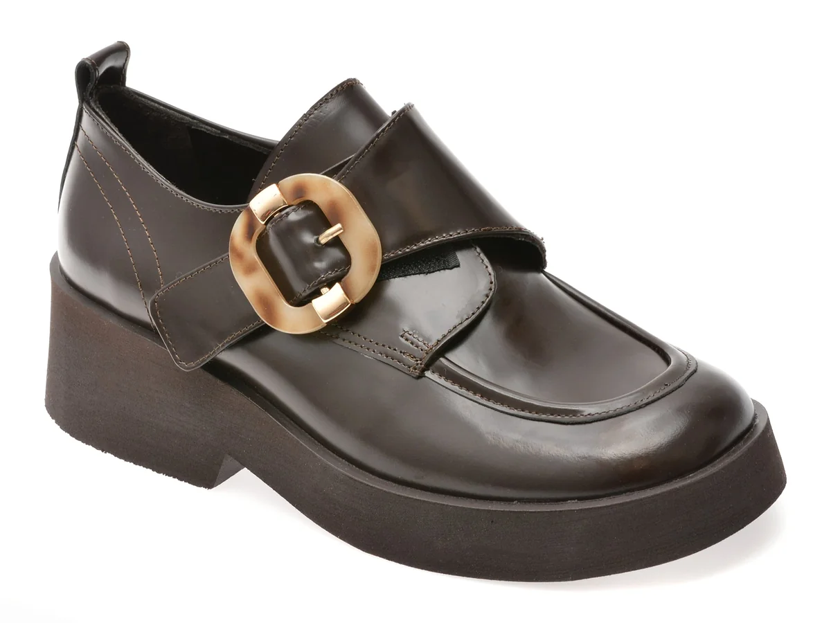 Pantofi Epica Maro, 4842521, Din Piele Naturala