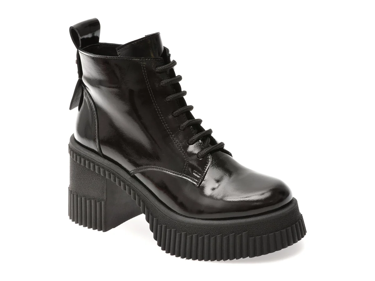 Ghete Gryxx Negre, 1763831, Din Piele Naturala Lacuita