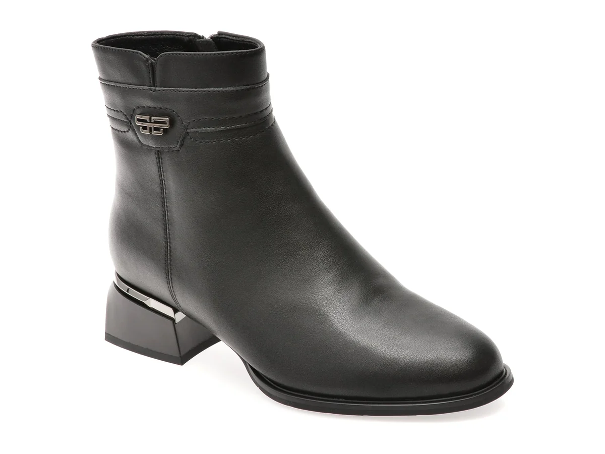 Ghete Flavia Passini Negre 13103 Din Piele Naturală