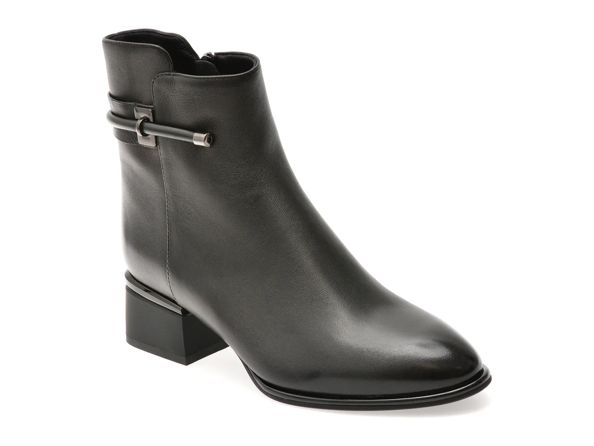 Botine Epica Negre 105845, Din Piele Naturală
