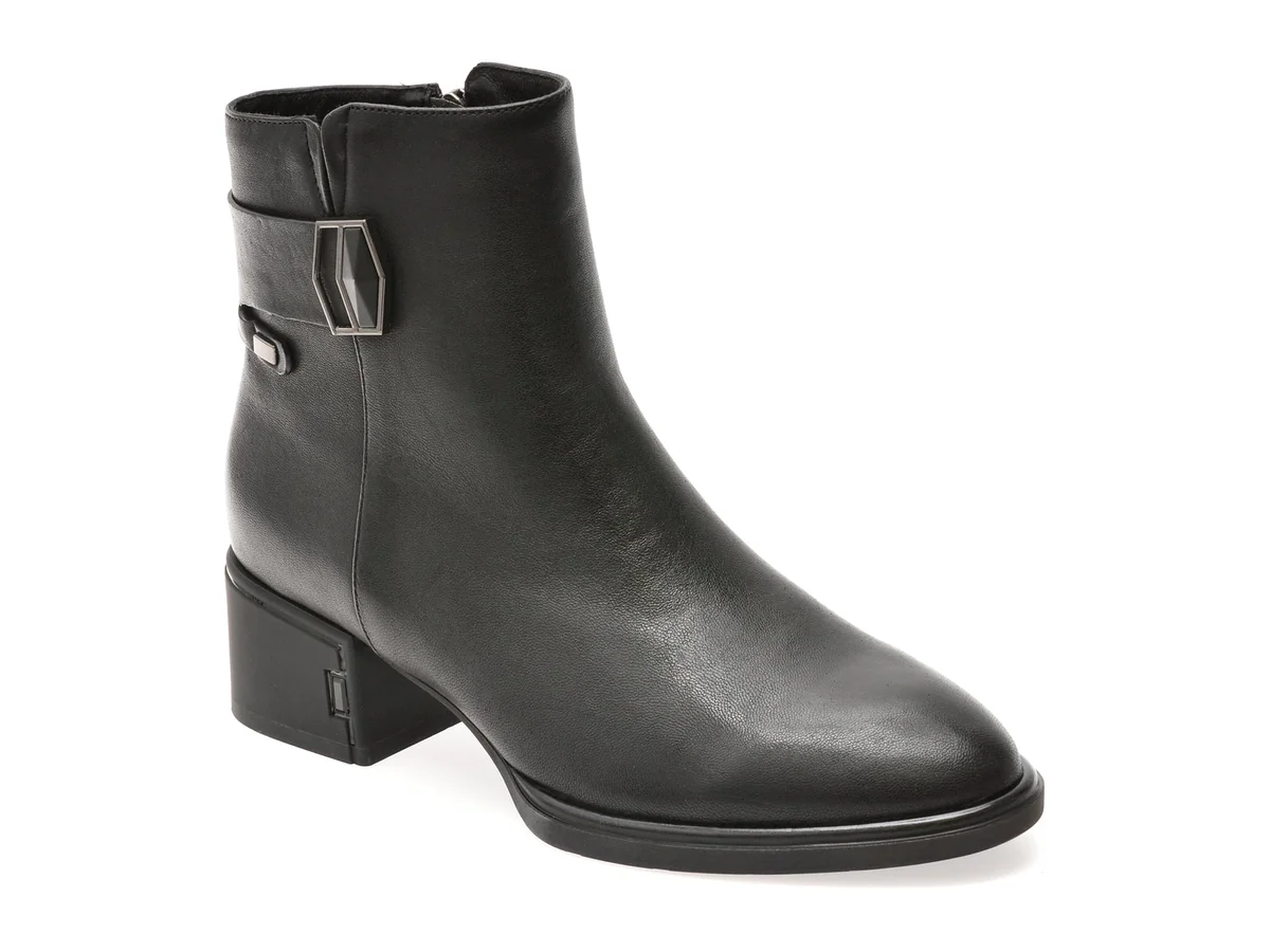 Ghete Aldo Negre, 1F7551, Din Piele Naturală