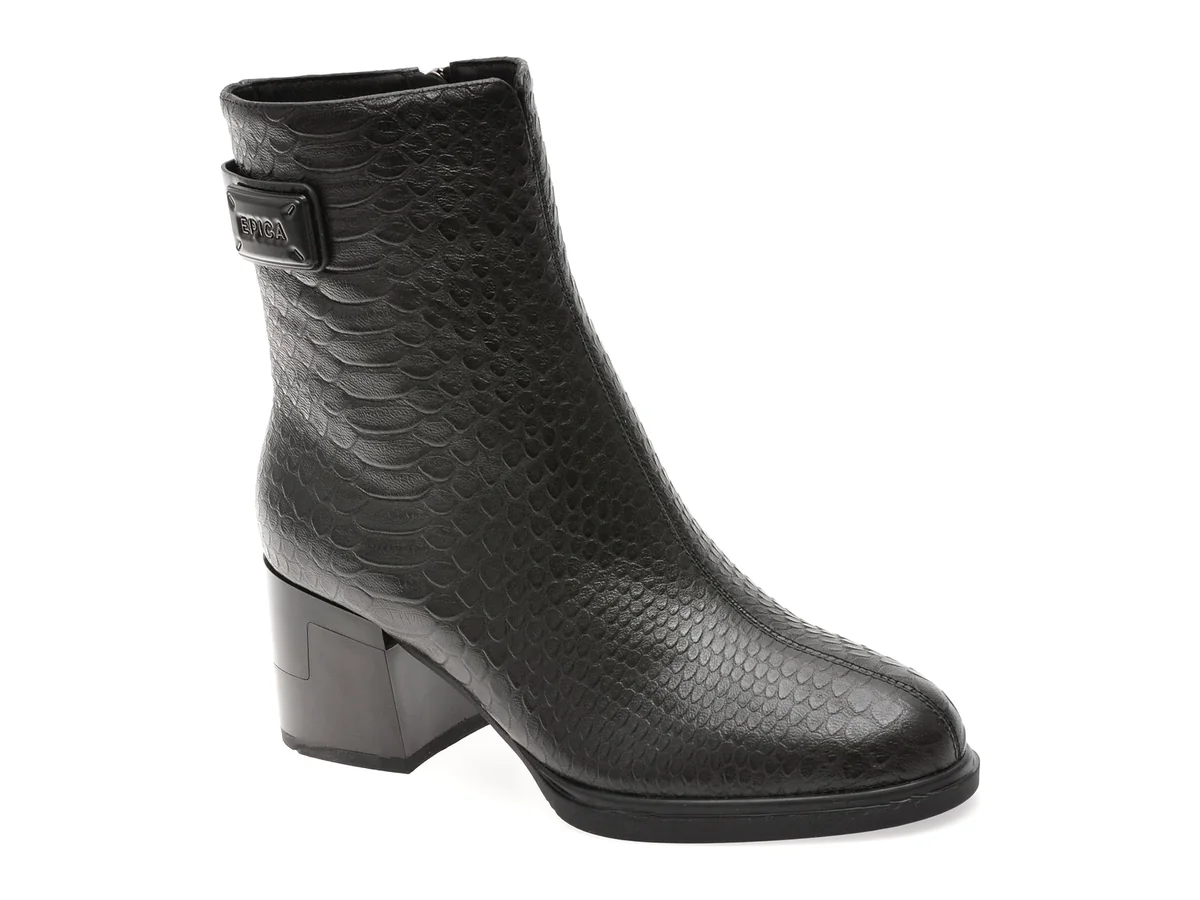 Botine Epica Negre, 2727, Din Piele Naturala