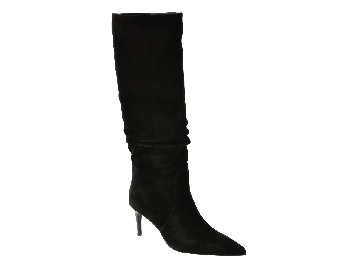 Cizme Elegante Epica Negre, Eb971, Din Piele Întoarsă