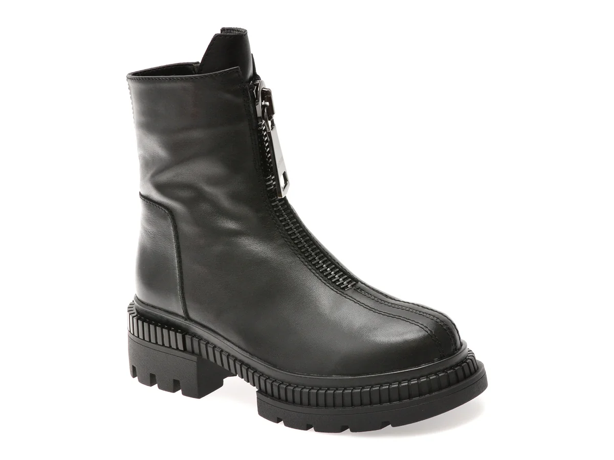 Bocanci Gryxx Negri Eb994 Din Piele Naturala
