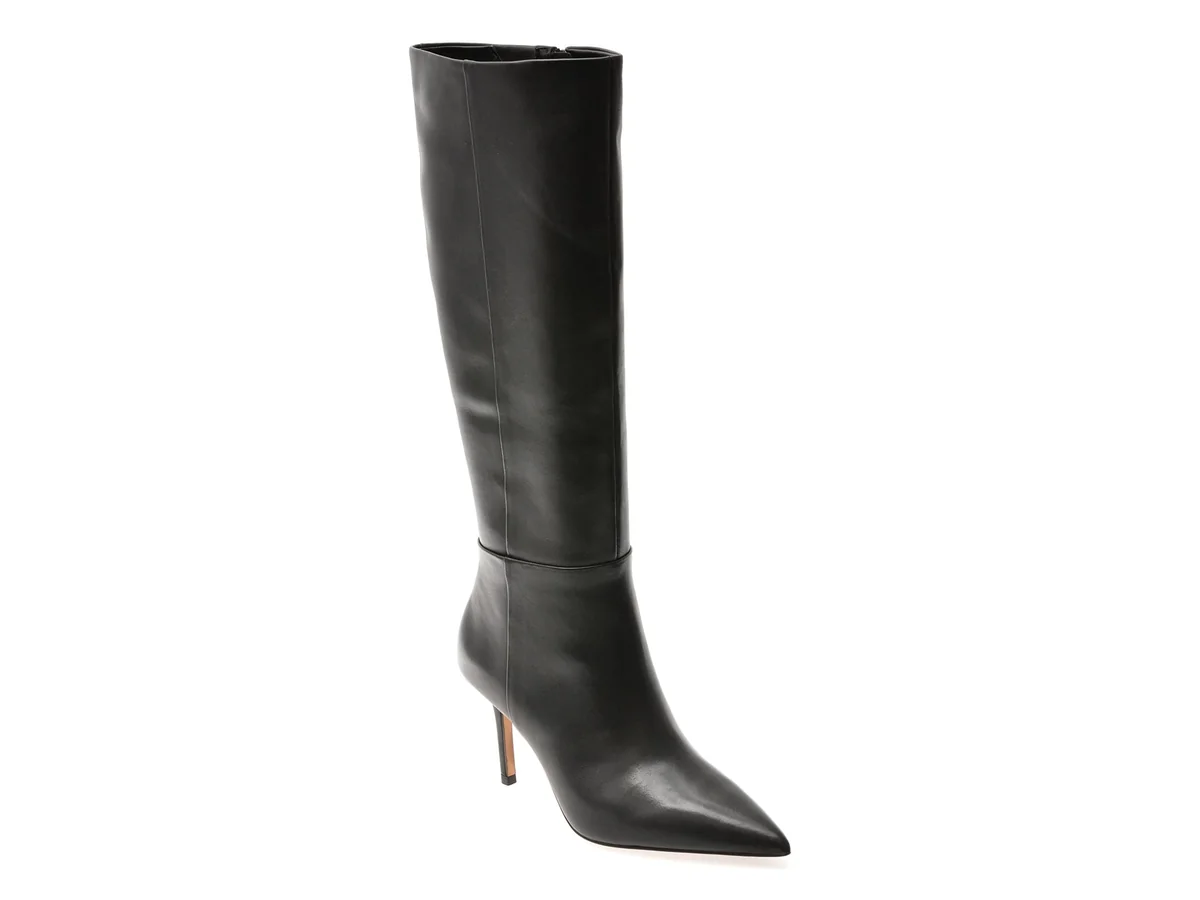 Cizme Elegante Aldo Negre, Saphiria 001, Din Piele Naturală
